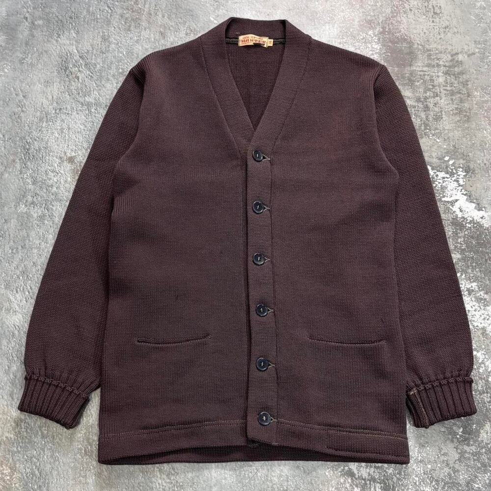 Vintage 50s Cardigan Deep Brown House of Harter Size Small / Medium.